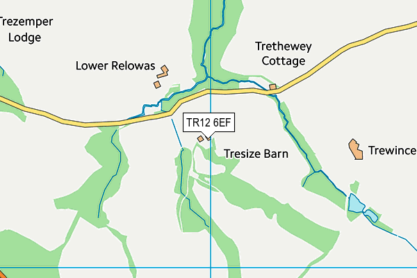 TR12 6EF map - OS VectorMap District (Ordnance Survey)