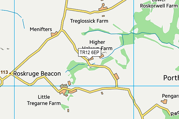 TR12 6EP map - OS VectorMap District (Ordnance Survey)