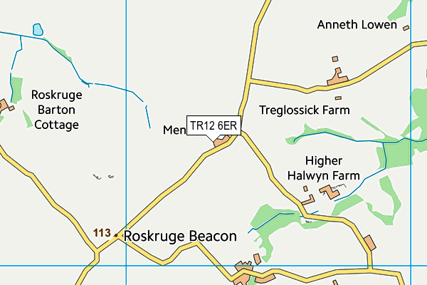 TR12 6ER map - OS VectorMap District (Ordnance Survey)