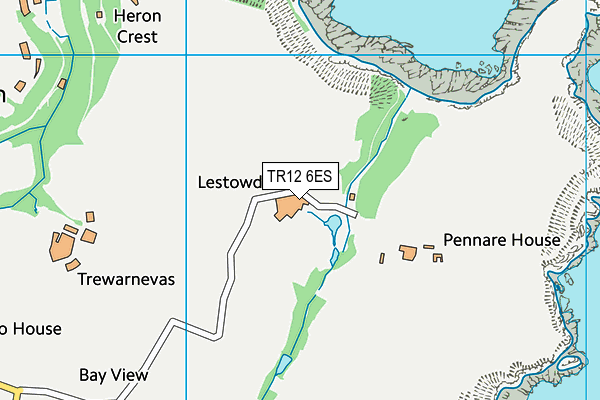 TR12 6ES map - OS VectorMap District (Ordnance Survey)