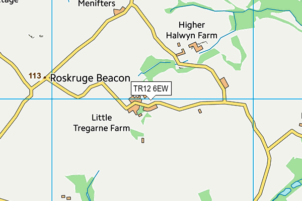 TR12 6EW map - OS VectorMap District (Ordnance Survey)