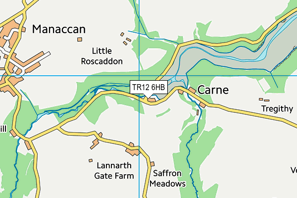 TR12 6HB map - OS VectorMap District (Ordnance Survey)