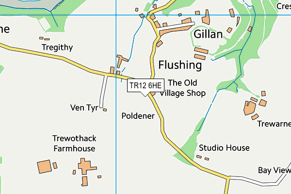 TR12 6HE map - OS VectorMap District (Ordnance Survey)