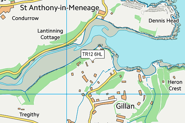 TR12 6HL map - OS VectorMap District (Ordnance Survey)