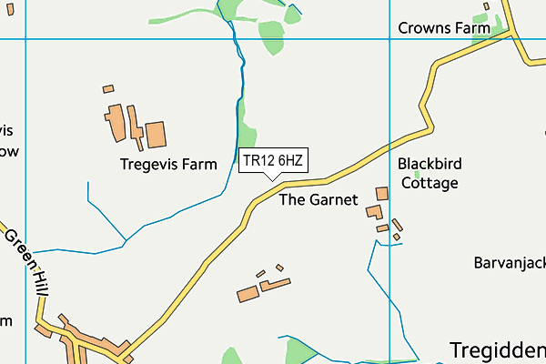 TR12 6HZ map - OS VectorMap District (Ordnance Survey)