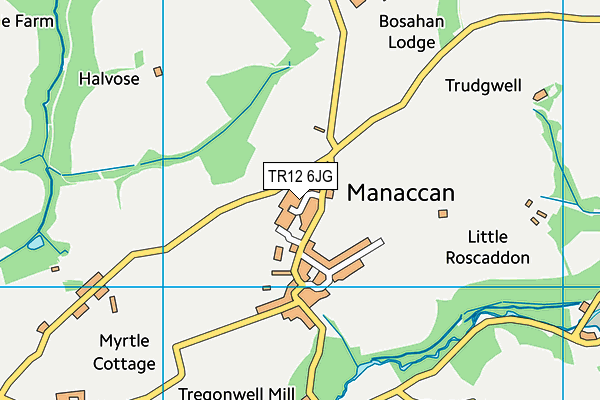 TR12 6JG map - OS VectorMap District (Ordnance Survey)