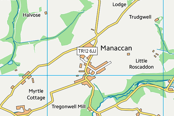 TR12 6JJ map - OS VectorMap District (Ordnance Survey)