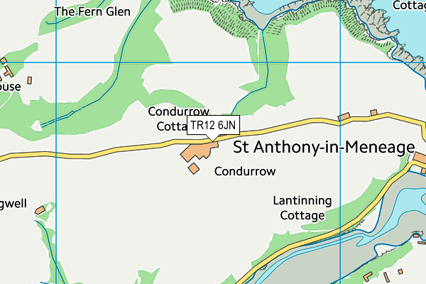 TR12 6JN map - OS VectorMap District (Ordnance Survey)