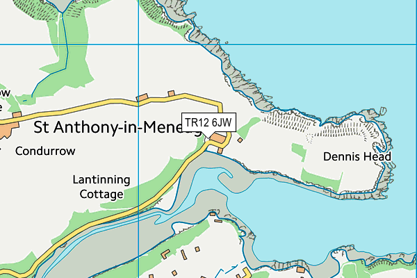 TR12 6JW map - OS VectorMap District (Ordnance Survey)