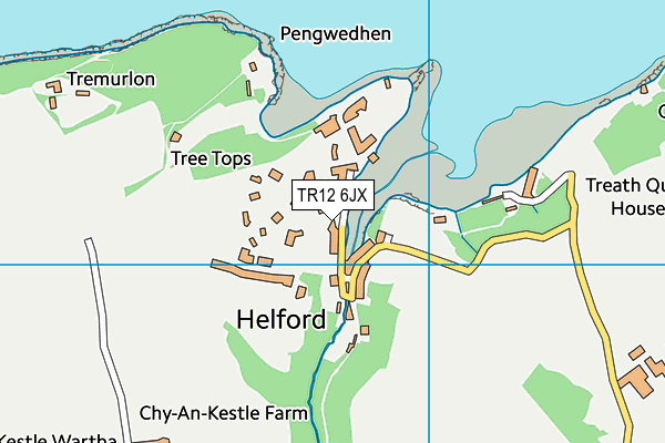 TR12 6JX map - OS VectorMap District (Ordnance Survey)