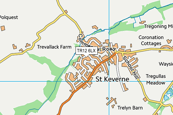 TR12 6LX map - OS VectorMap District (Ordnance Survey)
