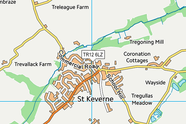 TR12 6LZ map - OS VectorMap District (Ordnance Survey)