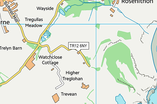 TR12 6NY map - OS VectorMap District (Ordnance Survey)