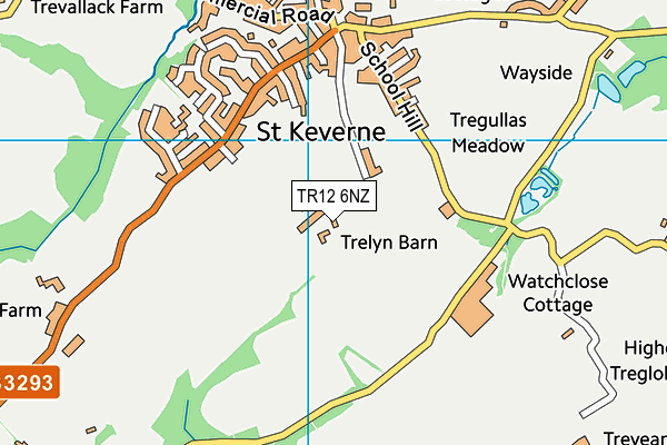 TR12 6NZ map - OS VectorMap District (Ordnance Survey)