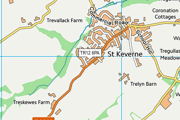 TR12 6PA map - OS VectorMap District (Ordnance Survey)