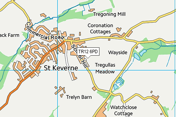 TR12 6PD map - OS VectorMap District (Ordnance Survey)