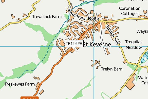 TR12 6PE map - OS VectorMap District (Ordnance Survey)