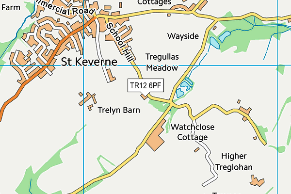 TR12 6PF map - OS VectorMap District (Ordnance Survey)