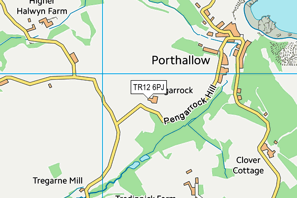 TR12 6PJ map - OS VectorMap District (Ordnance Survey)