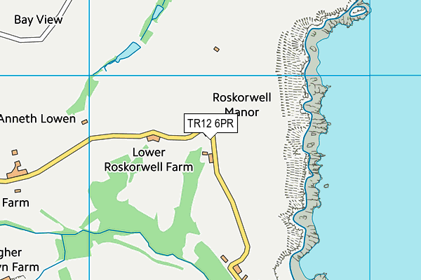 TR12 6PR map - OS VectorMap District (Ordnance Survey)