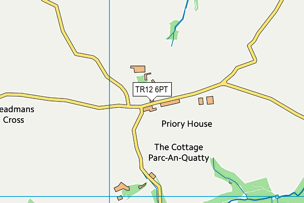 TR12 6PT map - OS VectorMap District (Ordnance Survey)