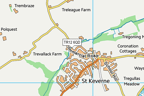 TR12 6QD map - OS VectorMap District (Ordnance Survey)