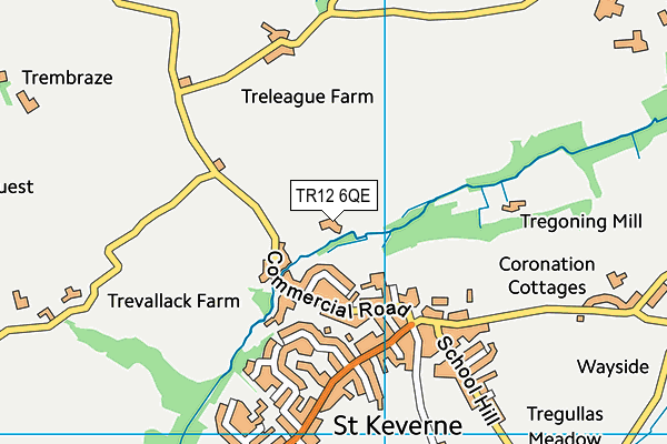 TR12 6QE map - OS VectorMap District (Ordnance Survey)