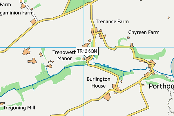TR12 6QN map - OS VectorMap District (Ordnance Survey)