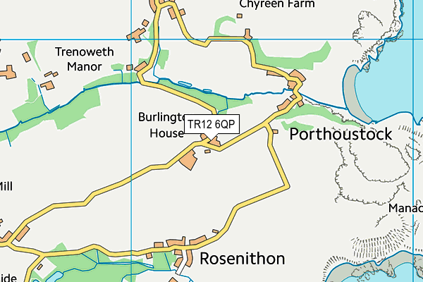 TR12 6QP map - OS VectorMap District (Ordnance Survey)