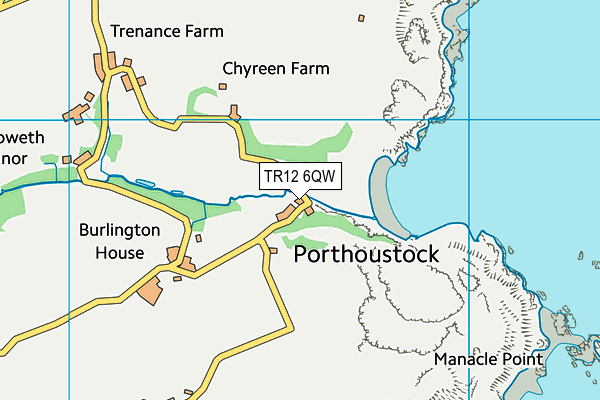 TR12 6QW map - OS VectorMap District (Ordnance Survey)