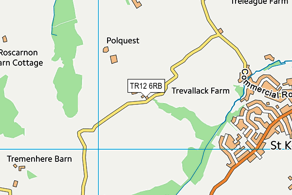 TR12 6RB map - OS VectorMap District (Ordnance Survey)