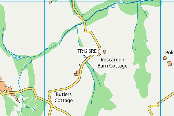 TR12 6RE map - OS VectorMap District (Ordnance Survey)