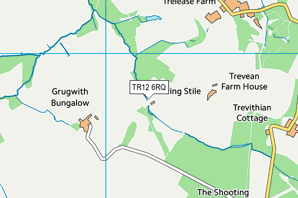 TR12 6RQ map - OS VectorMap District (Ordnance Survey)
