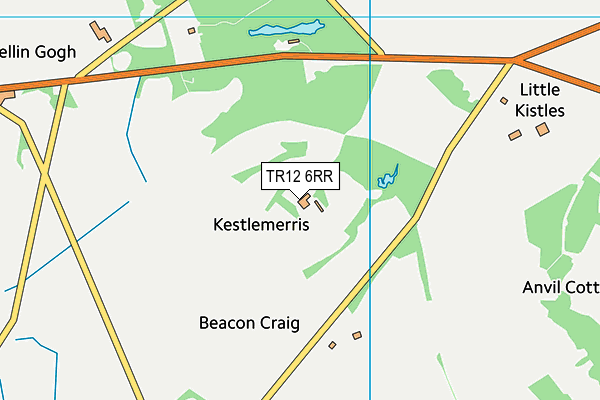 TR12 6RR map - OS VectorMap District (Ordnance Survey)