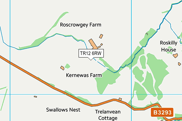 TR12 6RW map - OS VectorMap District (Ordnance Survey)