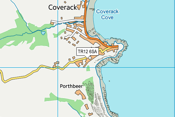 TR12 6SA map - OS VectorMap District (Ordnance Survey)