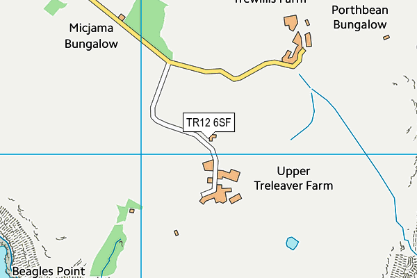 TR12 6SF map - OS VectorMap District (Ordnance Survey)