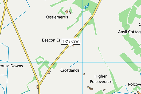 TR12 6SW map - OS VectorMap District (Ordnance Survey)