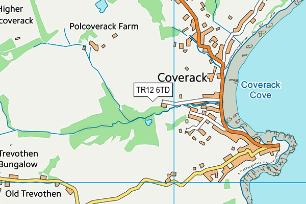 TR12 6TD map - OS VectorMap District (Ordnance Survey)