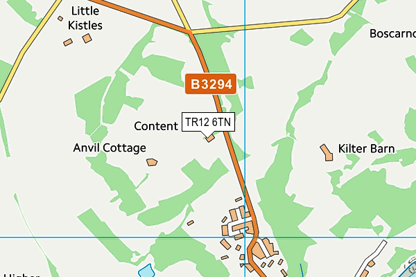 TR12 6TN map - OS VectorMap District (Ordnance Survey)