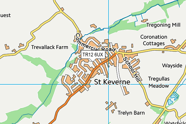 TR12 6UX map - OS VectorMap District (Ordnance Survey)