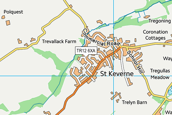 TR12 6XA map - OS VectorMap District (Ordnance Survey)