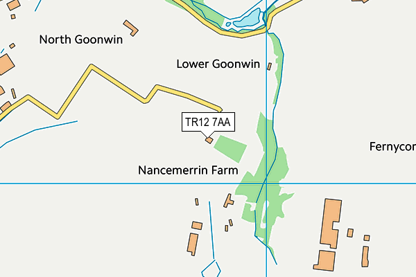 TR12 7AA map - OS VectorMap District (Ordnance Survey)