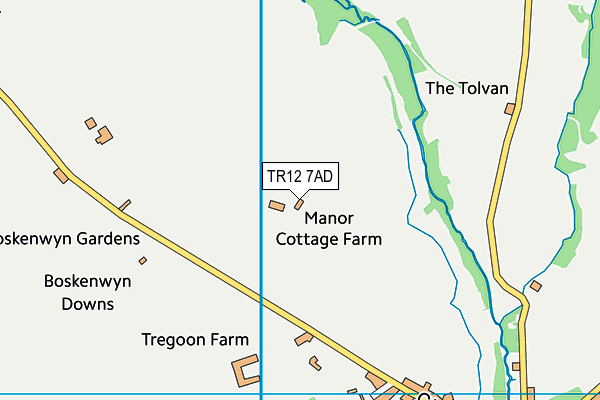 TR12 7AD map - OS VectorMap District (Ordnance Survey)