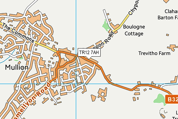 TR12 7AH map - OS VectorMap District (Ordnance Survey)