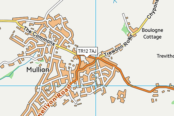 TR12 7AJ map - OS VectorMap District (Ordnance Survey)