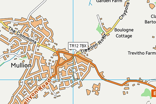 TR12 7BX map - OS VectorMap District (Ordnance Survey)