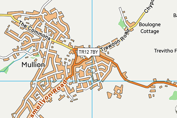 TR12 7BY map - OS VectorMap District (Ordnance Survey)