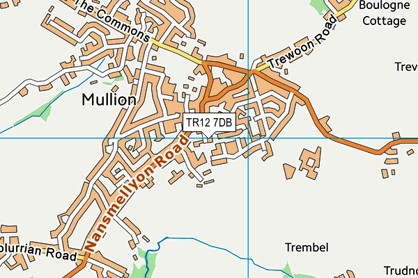 TR12 7DB map - OS VectorMap District (Ordnance Survey)