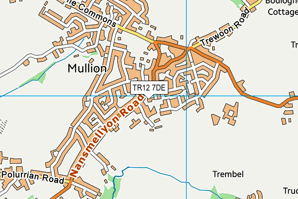 TR12 7DE map - OS VectorMap District (Ordnance Survey)
